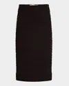 Jil Sander Brown Embroidered Crepe Jersey Skirt In Chocolate