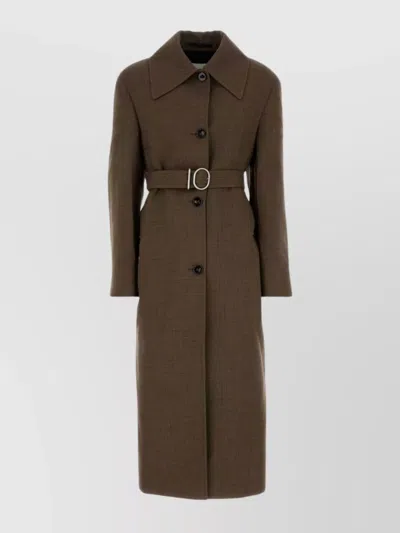 JIL SANDER EMBROIDERED WOOL BLEND COAT