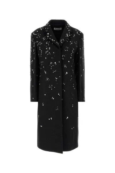 Jil Sander Embroidered Wool Jacket For Women In Black