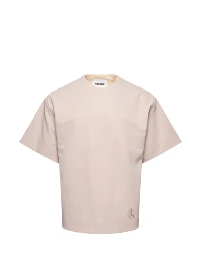 Jil Sander Embroidered-detail Cotton T-shirt In Pink