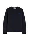 Jil Sander Embroidered-logo Cotton Sweatshirt In Blue