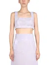 Jil Sander Embroidery Top In Lilac
