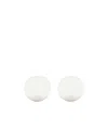 Jil Sander Enamel Plate Earrings In White