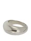 Jil Sander Engraved Logo Brass Ring In Metallic
