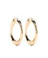 Jil Sander Engraved-logo Chunky Hoops In Yellow