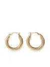Jil Sander Engraved-logo Earrings In Gold