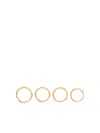 Jil Sander Engraved Logo Irregular-surface Rings (set Of Four) In Gold