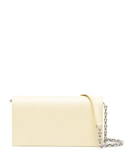 Jil Sander Engraved-logo Leather Crossbody Bag In Yellow