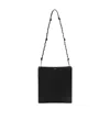 Jil Sander Engraved-logo Leather Shoulder Bag In Black