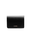 Jil Sander Leather Folded Card Holder In Black