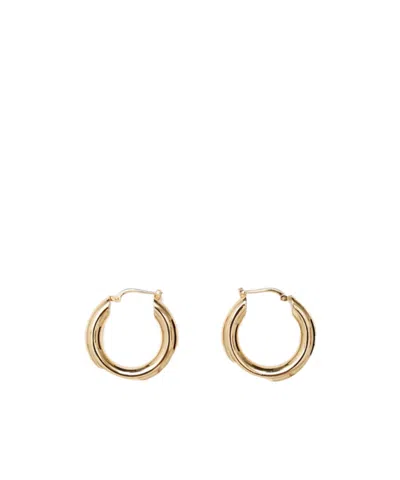 Jil Sander Engraved-logo Earrings In Gold