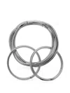 Jil Sander Engraved-logo Twisted-effect Keyring In Silver