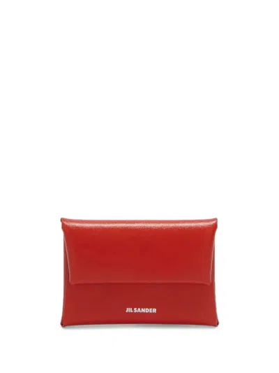 Jil Sander Envelope Card Holder In Red