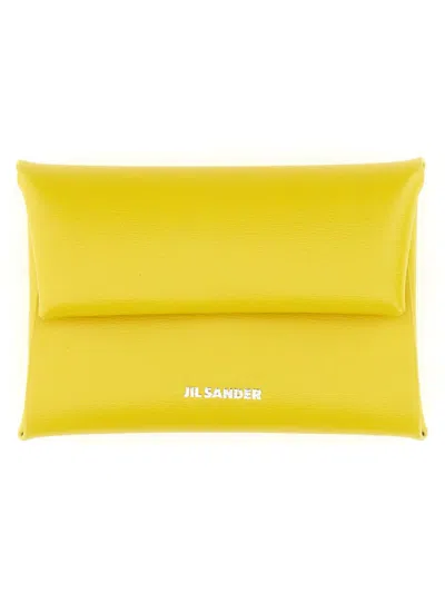 Jil Sander Envelope Coin Purse In Yellow