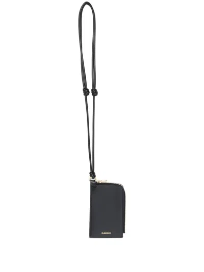 Jil Sander Envelope Necklace Wallets, Card Holders Black