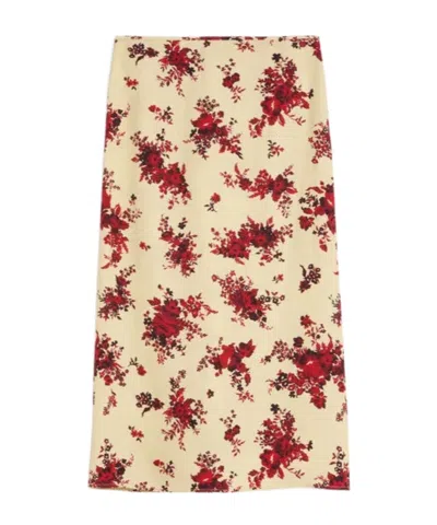 Jil Sander Envers Satin Printed Skirt In Multi