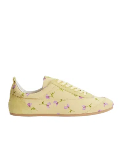 Jil Sander Etage Flower-print Sneakers In Yellow
