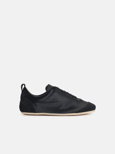Jil Sander Etage' Satin Sneakers With Black Suede Trim