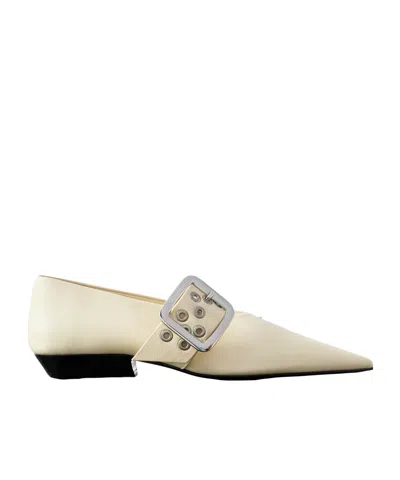 Jil Sander Eyelet-embellished Leather Mary-jane Ballet Flats In Multi
