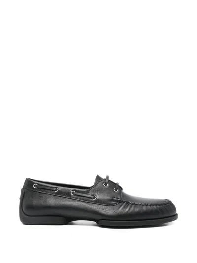 Jil Sander Leather Boat Shoes In Multi