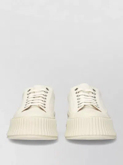 Jil Sander Fabric Low-top Sneakers In White
