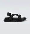 Jil Sander Touch-strap Flat Sandals In Black
