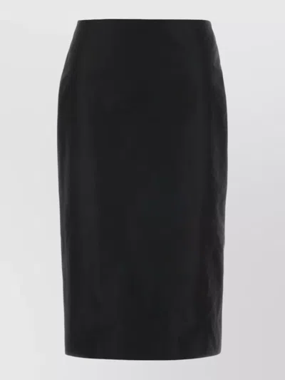 Jil Sander Faille Pencil Skirt High Waist Knee Length In Black