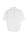 Jil Sander Technical Faille Shirt In White
