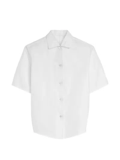 Jil Sander Technical Faille Shirt In White
