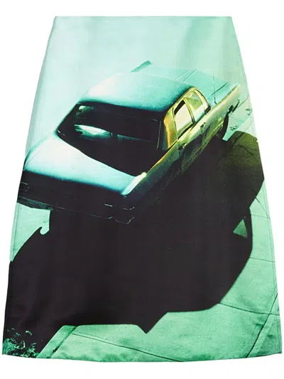 JIL SANDER JIL SANDER FALDA DIBUJO COCHE VERDE