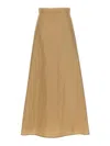 Jil Sander Long Flared Skirt With High-waisted Silhouette In Beige