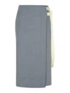 Jil Sander 3-layer Jersey Midi Skirt In Gris