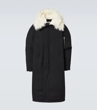 Jil Sander Faux Fur-trimmed Down Jacket In 001 Black