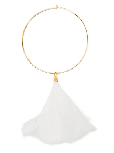 Jil Sander Feather Detail Hoop Necklace