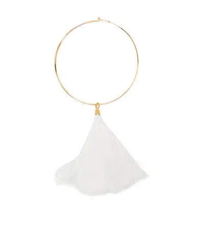 Jil Sander Feather-detail Necklace In White
