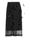 Jil Sander Feather-embellished Midi Skirt In Black