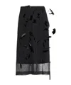 Jil Sander Feather-embellished Midi Skirt In Black