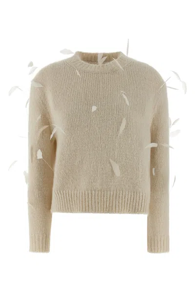 Jil Sander Feather Sweater Sweaters And Cardigans White In Neutral