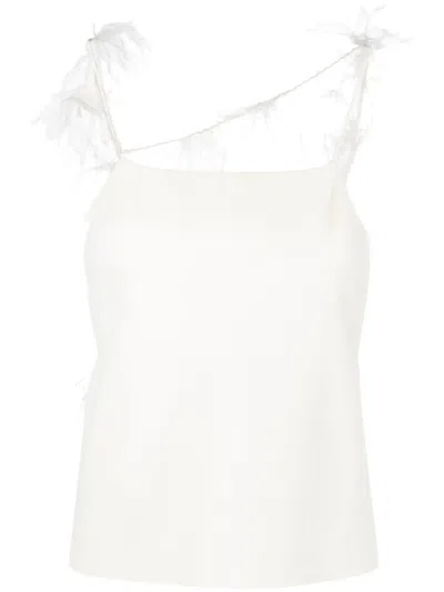 Jil Sander Feather-detail Knit Top In White