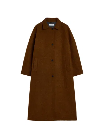 Jil Sander Felt Wool Coat In Purple