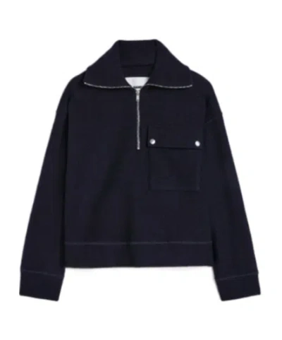 JIL SANDER JIL SANDER FELT HALF-ZIP JUMPER