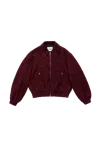 Jil Sander Felted Wool Aviator Bomber Jacket Peach Opal In Red