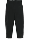 Jil Sander Felted Wool Trousers In Grey