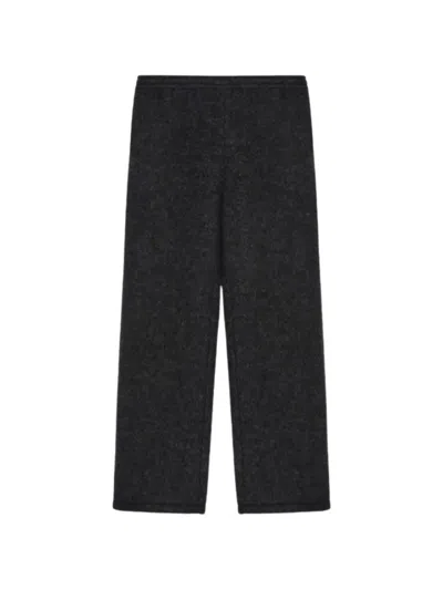 Jil Sander Felted Wool-blend Trousers In Black