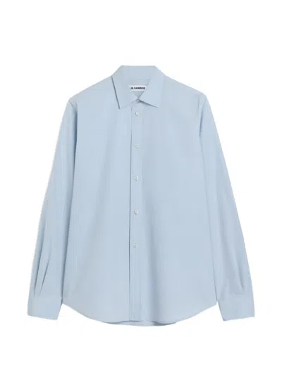 Jil Sander Fil-à-fil Cotton Shirt In Blue