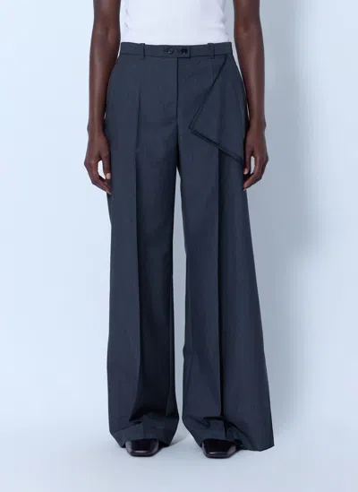 Jil Sander Fil-à-fil Dressy Wool Pants In Blue