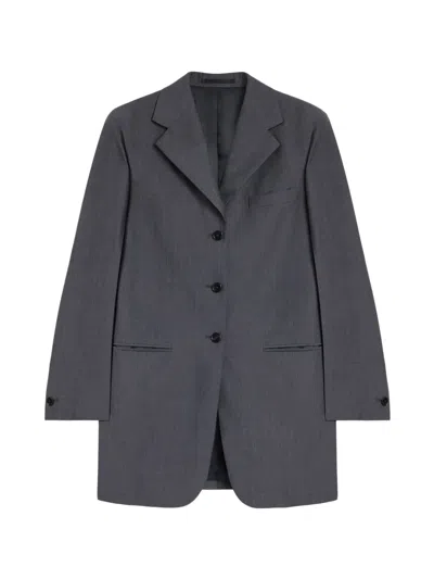 JIL SANDER FIL-À-FIL WOOL TAILORED JACKET