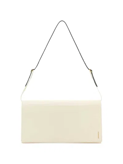 Jil Sander File Medium Leather Shoulder Bag In White