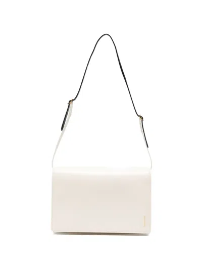 Jil Sander File Logo-print Foldover Shoulder Bag In White