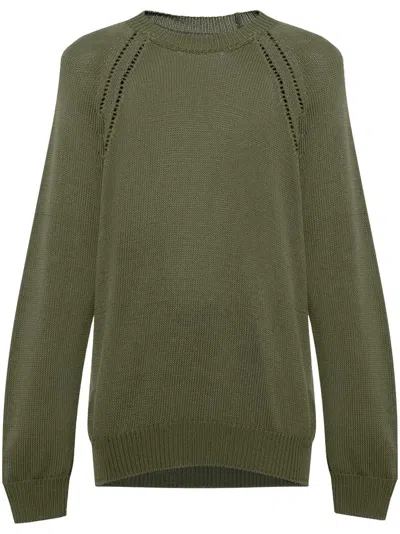 Jil Sander Fine-knit Cotton Jumper In Green